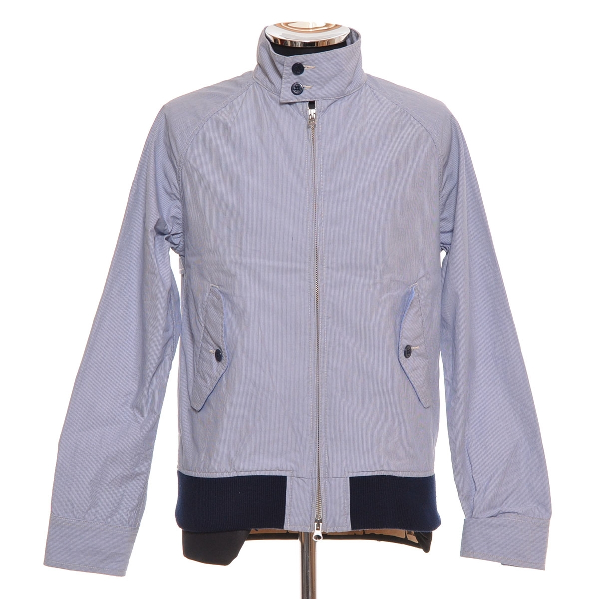 〇501829 GAIJIN MADE ガイジンメイド ○スイングトップ ハリントン ジャケット サイズS メンズ ブルー ストライプ拍卖