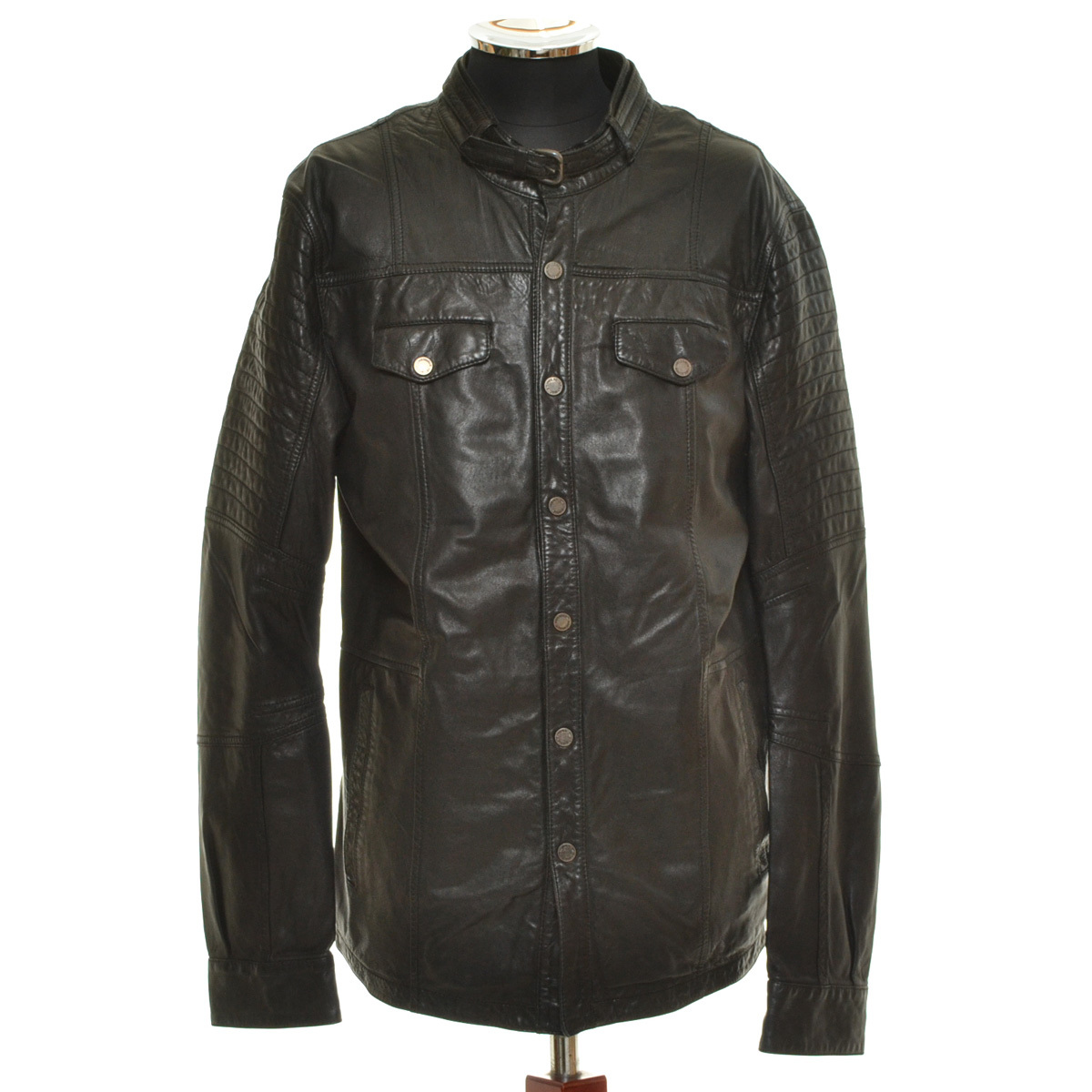 ●420538 【値下げ】NEIL BARRETT ニールバレット ●ライダースジャケット サイズL メンズ イタリア製 ブラック拍卖