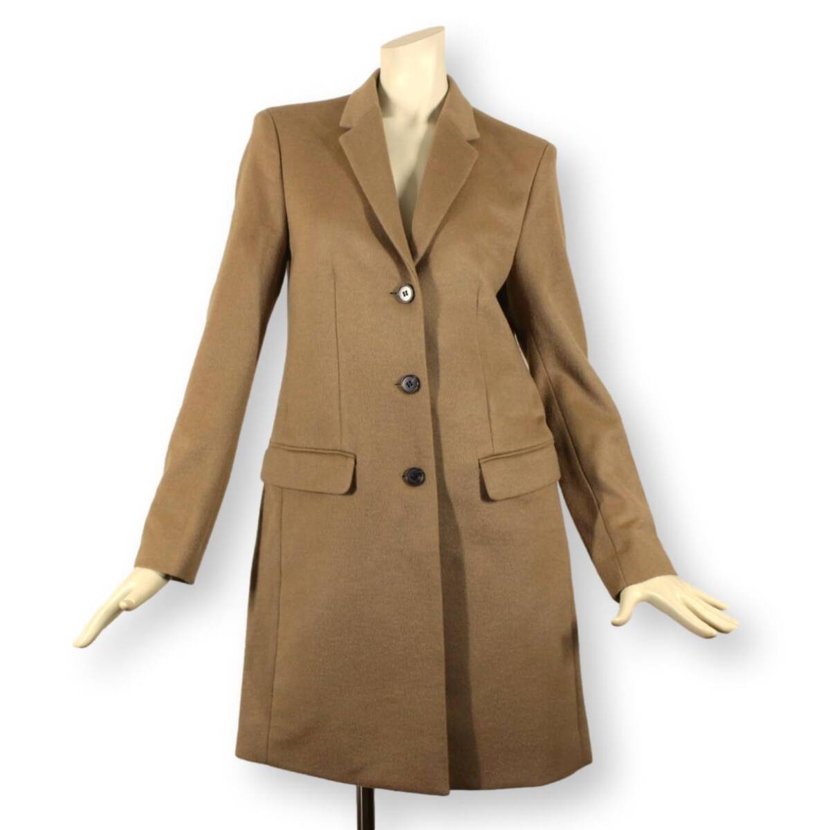 【新品同様】ユニクロ ウール&カシミヤ チェスターコート M ★未使用に近い★ キャメル レディース 9号 tqe UNIQLO 秋冬 ★極美品★拍卖