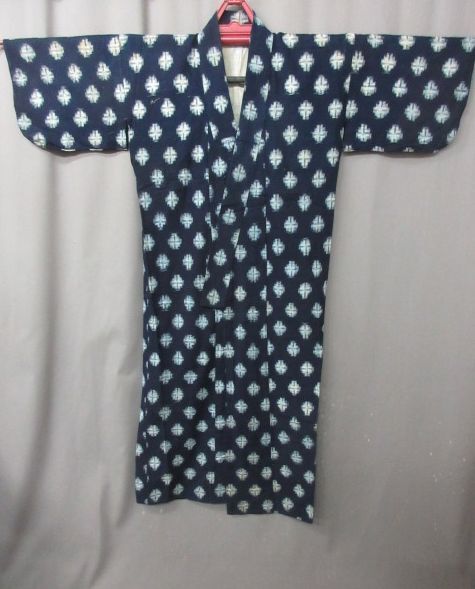 【政】33824 雪ん子絣着物 木綿 拍卖