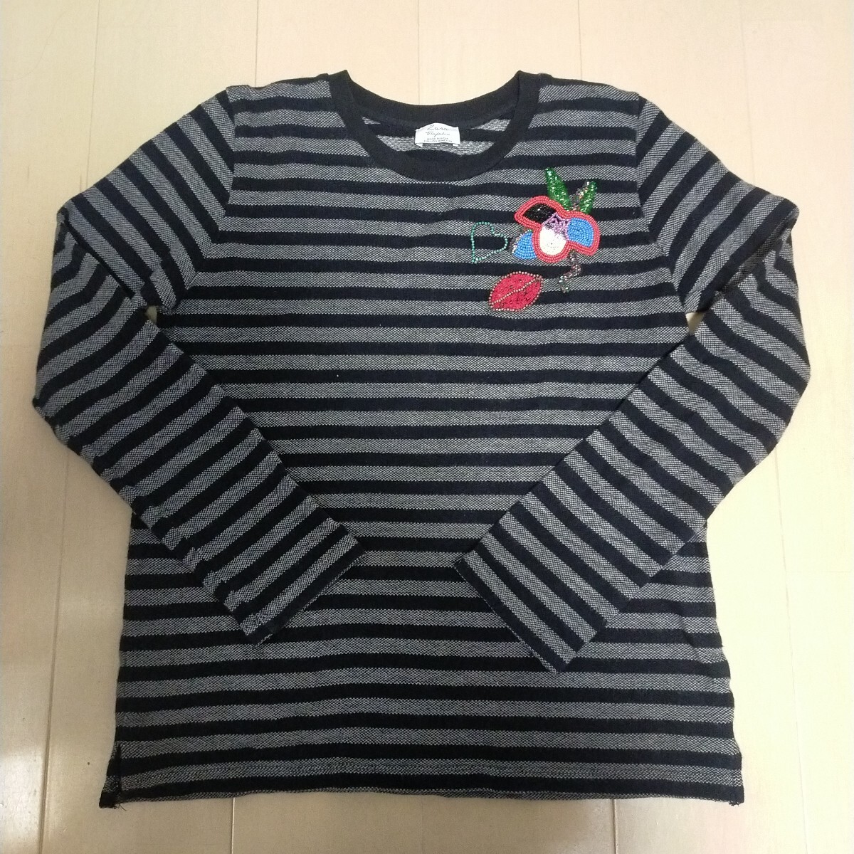 ザラ ZARA ボーダー ニット カットソー トレーナー レディース Мサイズ 長袖拍卖