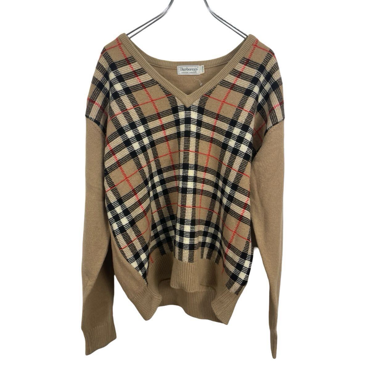 美品 Vintage BURBERRY ヴィンテージ バーバリー レディース ベージュ ノバチェック 長袖 ニット セーター拍卖