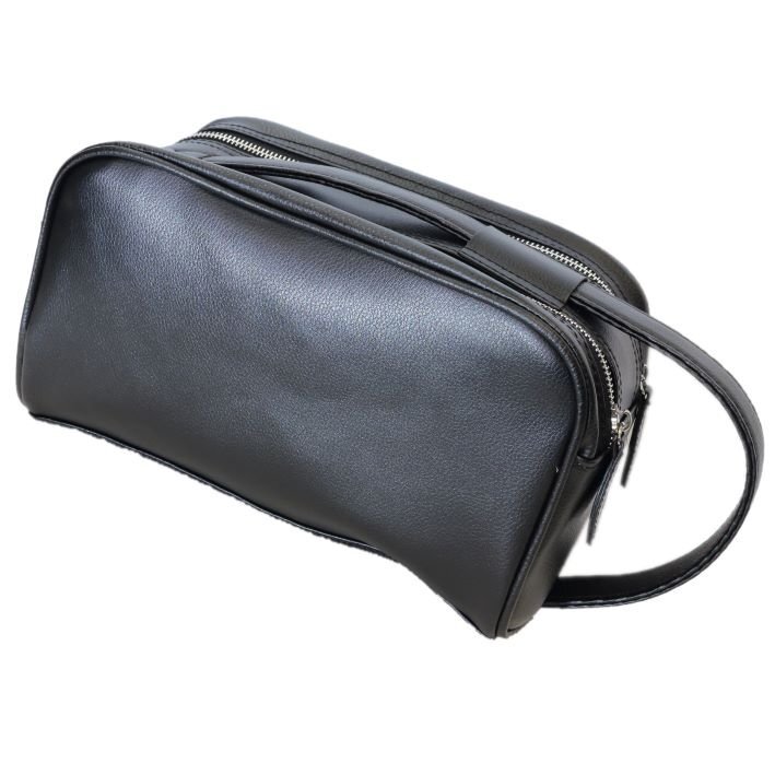 【Maturi マトゥーリ】ソフトレザー 牛革 ダブルファスナー セカンドバッグ メンズ MT-35 BLACK 定価25800円 新品拍卖