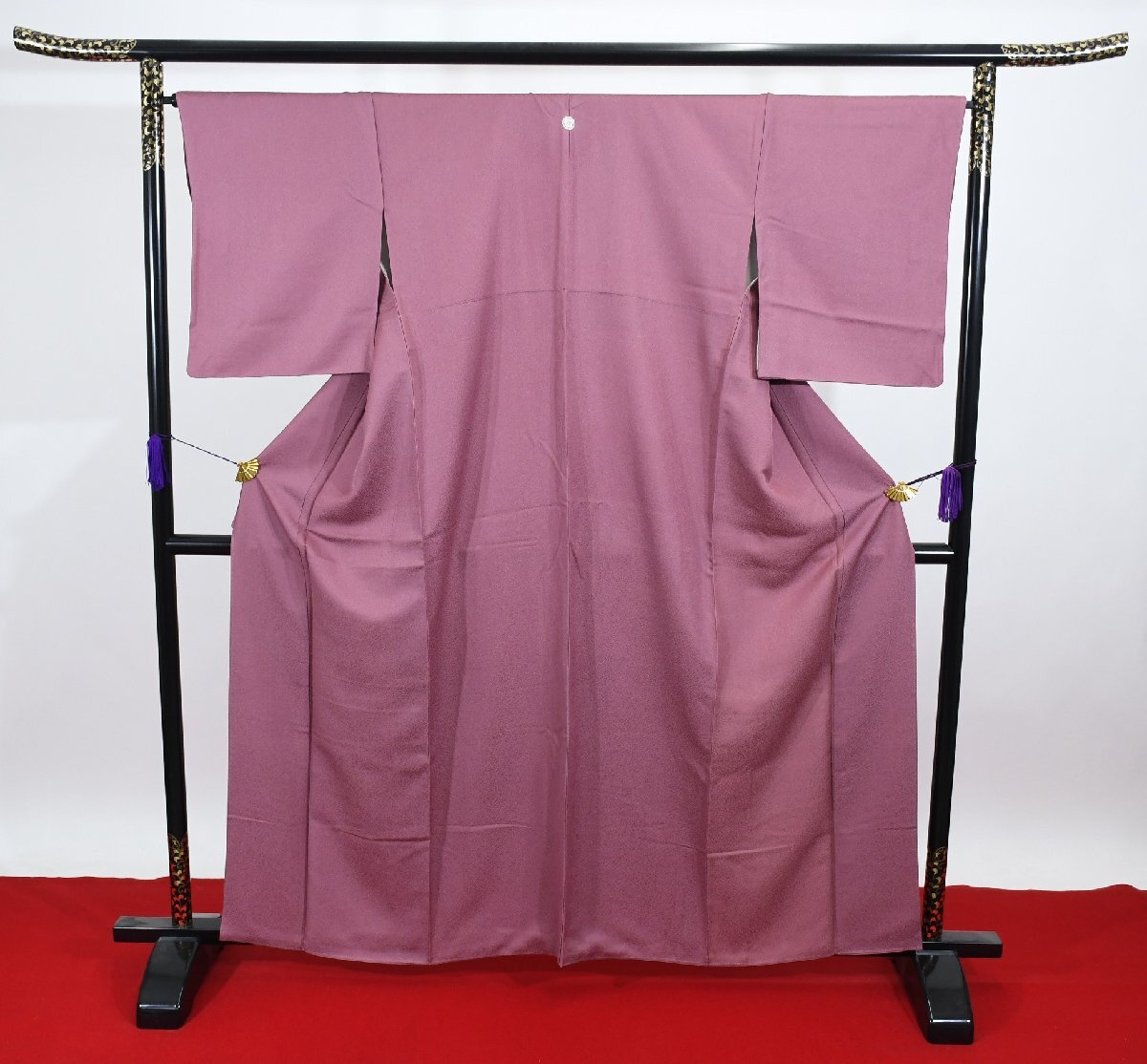 色無地 パーティー 披露宴 お茶会 堅牢染 ちりめん 身丈154cm 裄丈66cm ★着物 ia-1014 桜庭呉服店拍卖