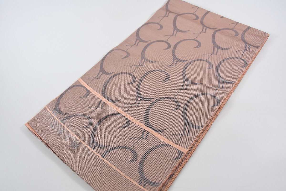 袋帯 未仕立て 西陣 こはく錦 服部織物 鶴 全通柄 帯丈450cm ★着物屋 ne-13095 桜庭呉服店拍卖