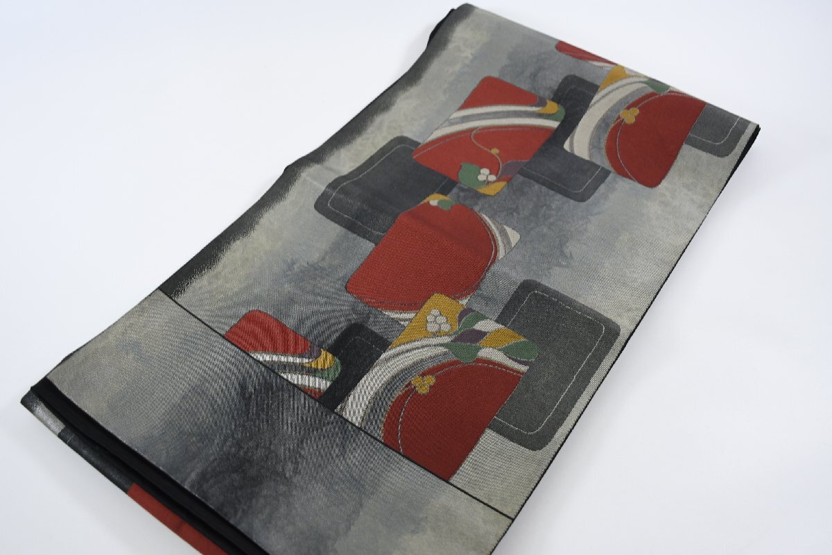 袋帯 六通柄 花 秋草 帯丈446cm ★着物屋 ne-13239 桜庭呉服店拍卖