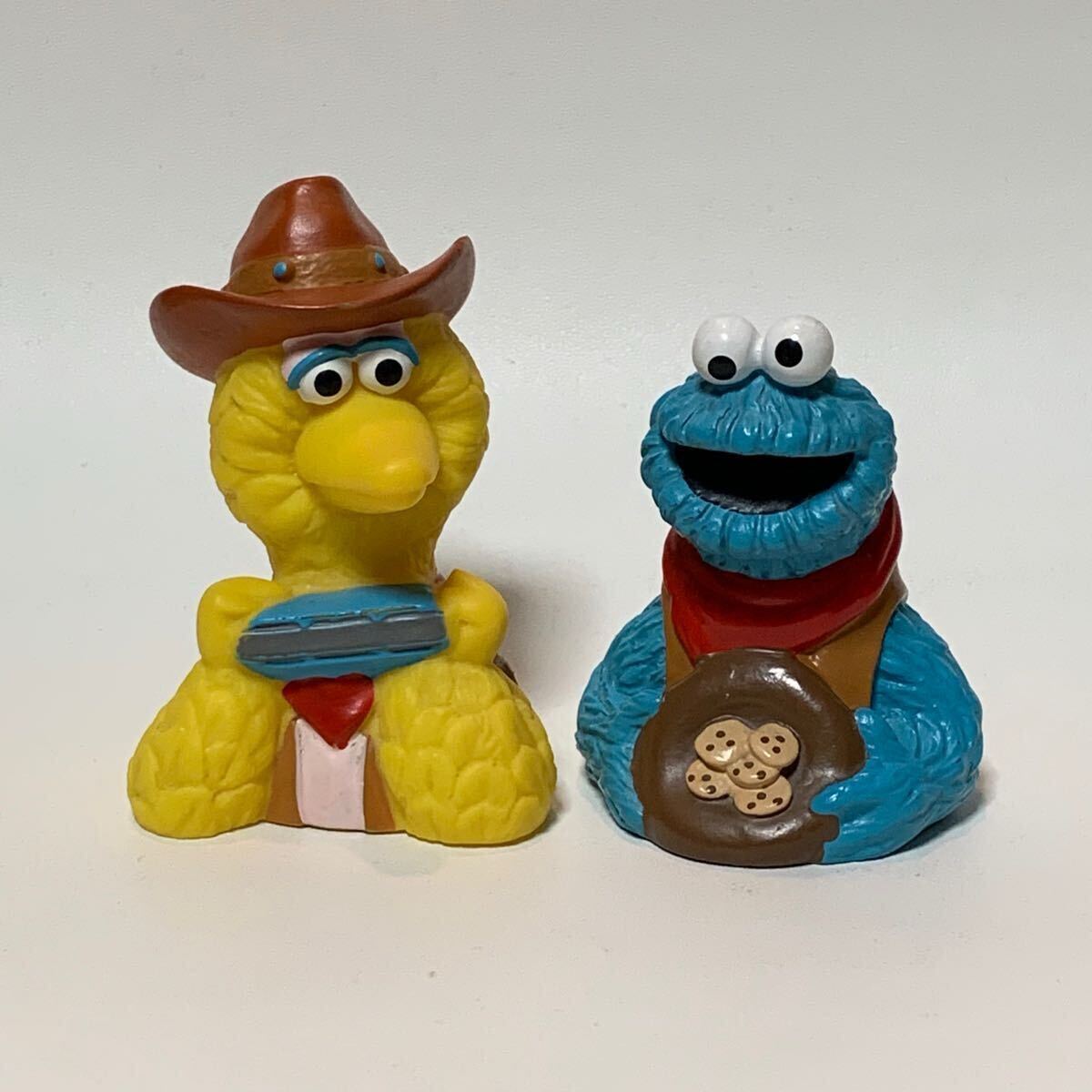 【Vintage】セサミストリート カウボーイ 指人形 クッキーモンスター ビッグバード フィギュア フィンガーパペット ソフビ applause Figure拍卖