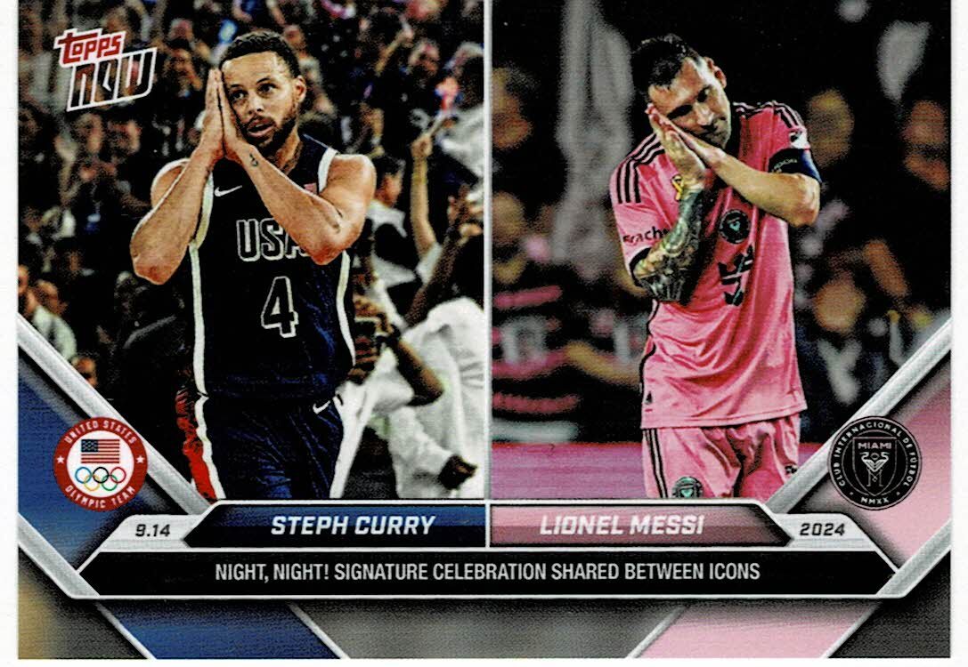 2024 Topps Now #128 Stephen Curry/Lionel Messi Night,Night! Signature Celebration Shared Between Icons拍卖