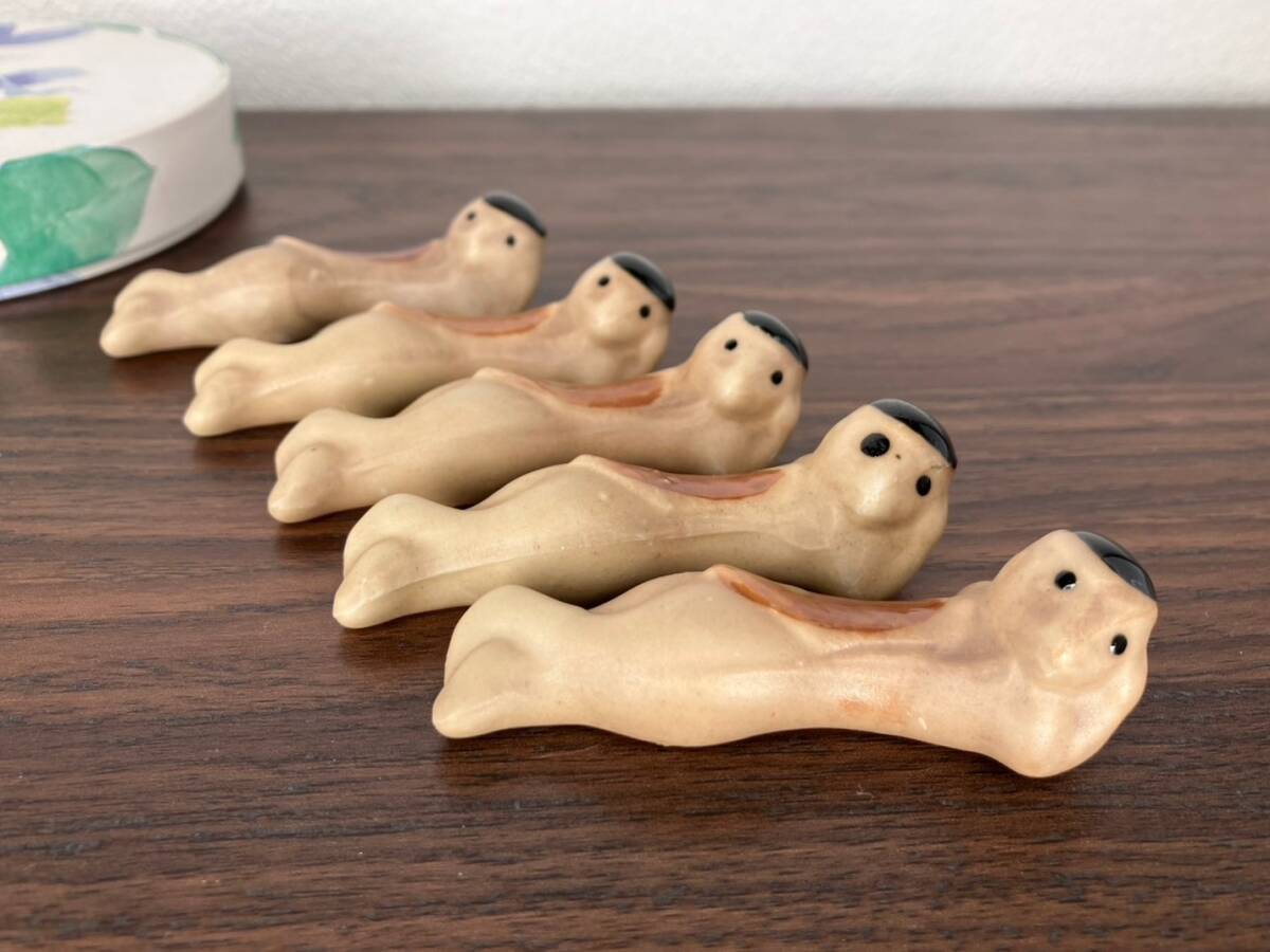 【5個セット】 河童 箸置き カッパ 陶器 拍卖