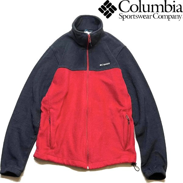 1点物◆コロンビア黒赤ツートンフリースジャケット古着メンズMレディースOKアメカジ90sストリートアウトドアブランド中古アウターSM373753拍卖