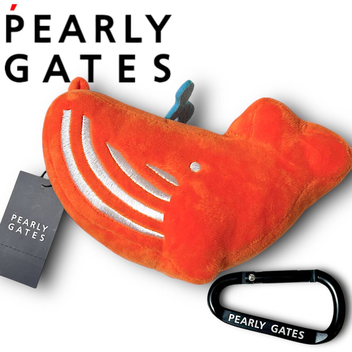 新品 PEARLY GATES パーリーゲイツ 定価1.4万 くじら ぬいぐるみ型 ロゴ刺繍 カラビナ付き ボールポーチ 小物入れ ギフトにも最適 ◆B4832拍卖