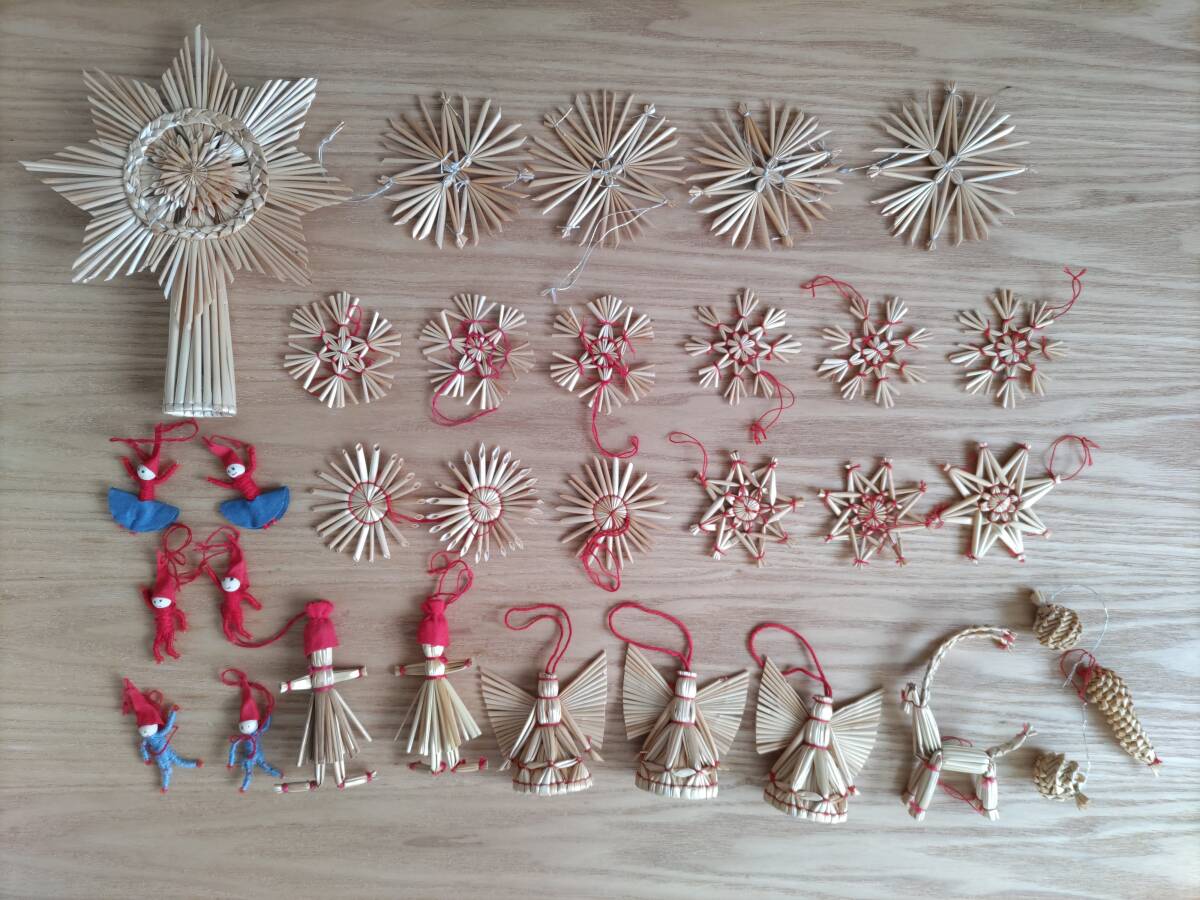 北欧 クリスマスオーナメント30個+ツリートップ(ヒンメリ)拍卖