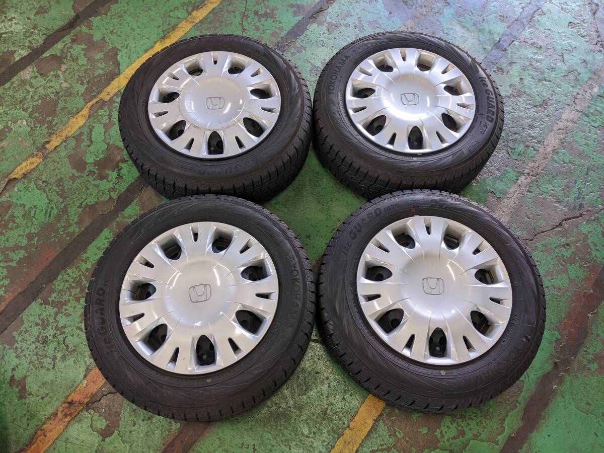 来店受け渡し歓迎♪175/65R14【ホンダ フィット 型式GE GD2 GD4 等適合サイズ】 純正スチール スタッドレスセットです。拍卖