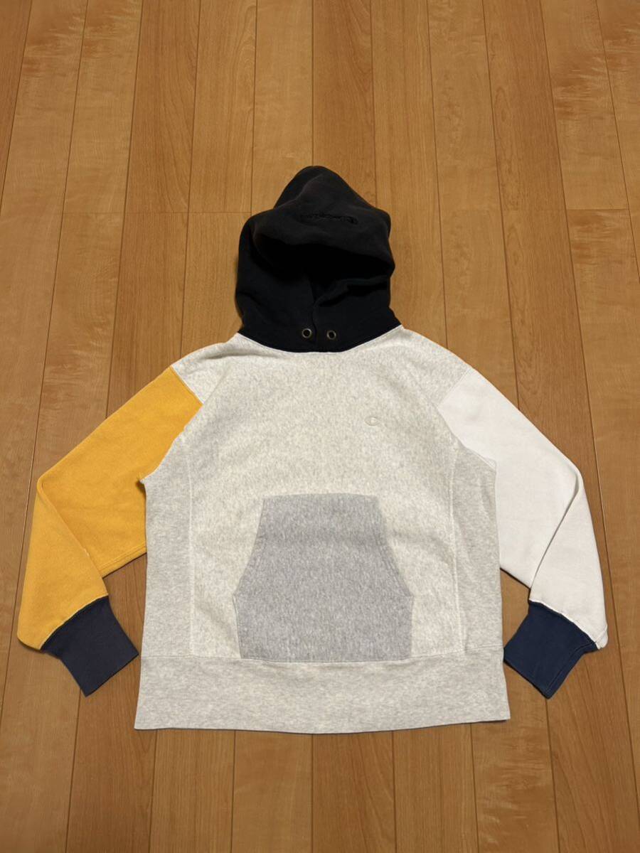 良品☆ヘインズ社製/チャンピオン×BEAMS レディース?XS リバースウィーブ裏起毛スウェットパーカ ビンテージ復刻 7色クレイジーパターン拍卖