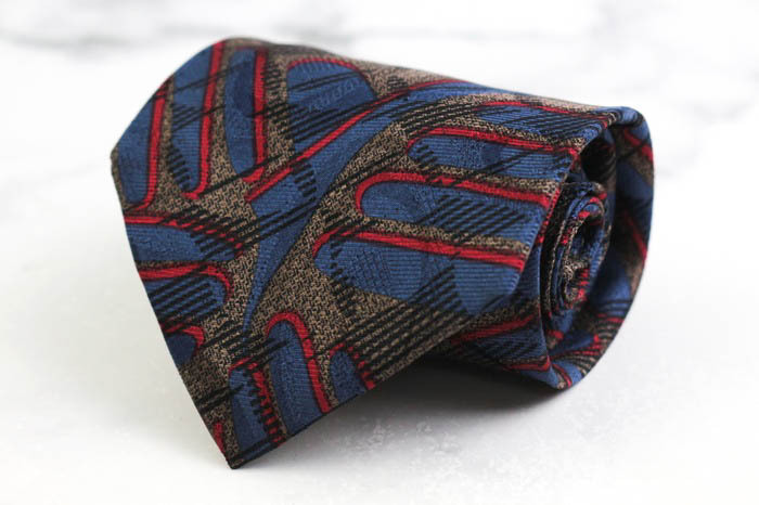 ピエールバルマン ブランド ネクタイ 総柄 パネル柄 シルク PO メンズ グレー PIERRE BALMAIN拍卖