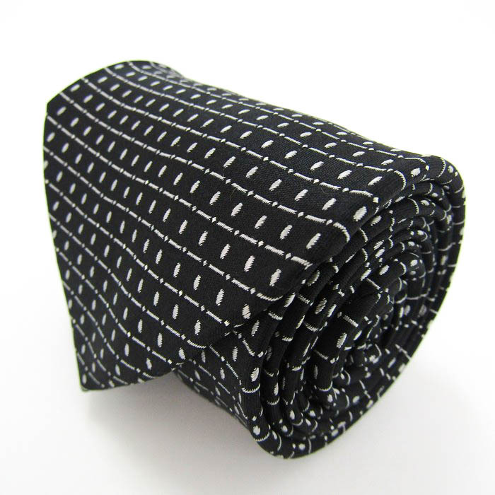 クレージュ ブランド ネクタイ ボーダー柄 ドット 小紋柄 シルク PO メンズ ブラック courreges拍卖