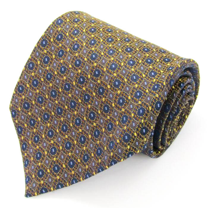 ジムトンプソン ブランド ネクタイ 総柄 ドット 格子柄 シルク PO メンズ ブラウン JIM THOMPSON拍卖