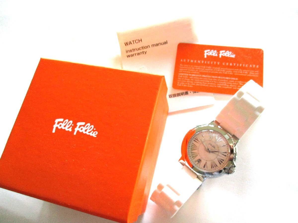 ★とちぎ屋!【FolliFollie】フォリフォリ ラウンド 3針・デイトクォーツ!メンズ腕時計 ほぼ未使用品 大手量販店購入品★拍卖