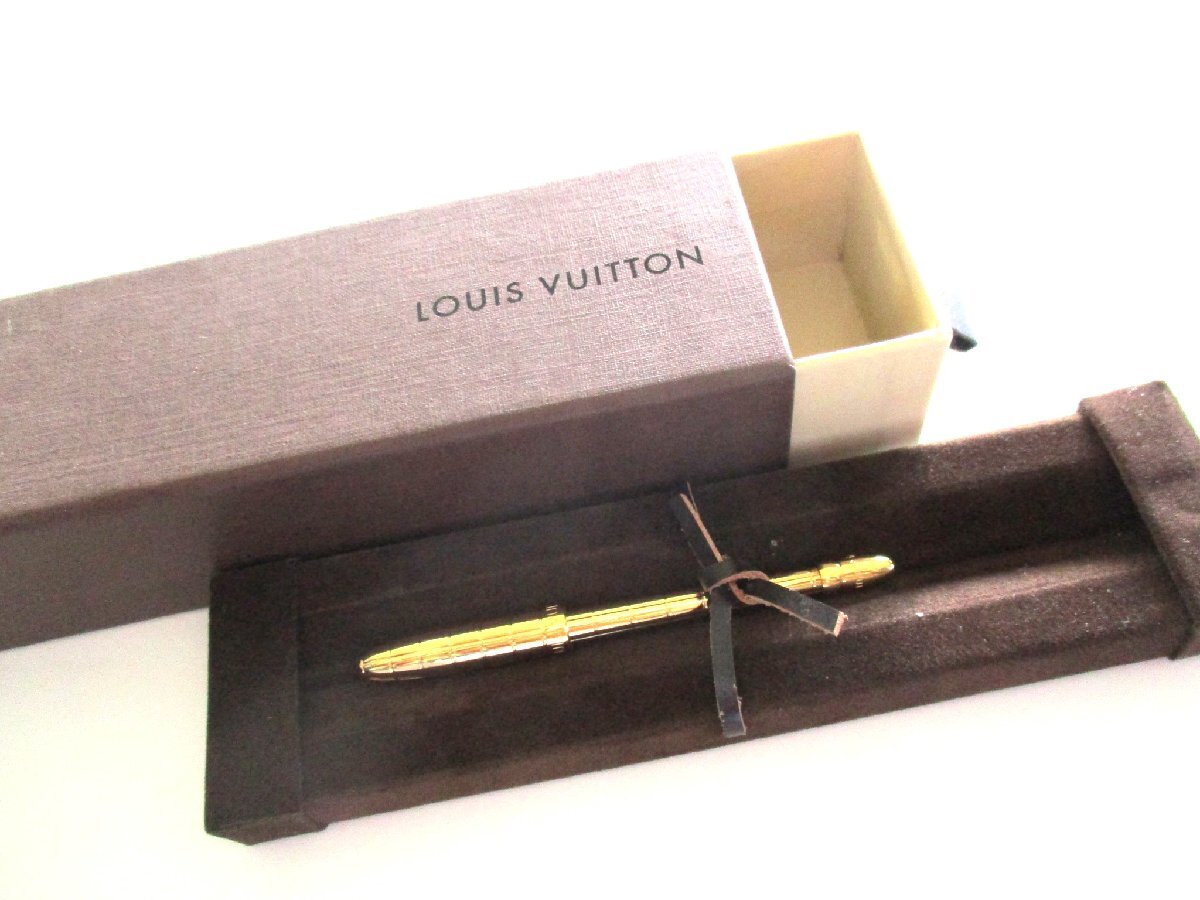 ★とちぎ屋!【LouisVuitton】ルイ・ヴィトン スティロ・アジェンダ ボールペン ゴールド系色・黒色インク★拍卖