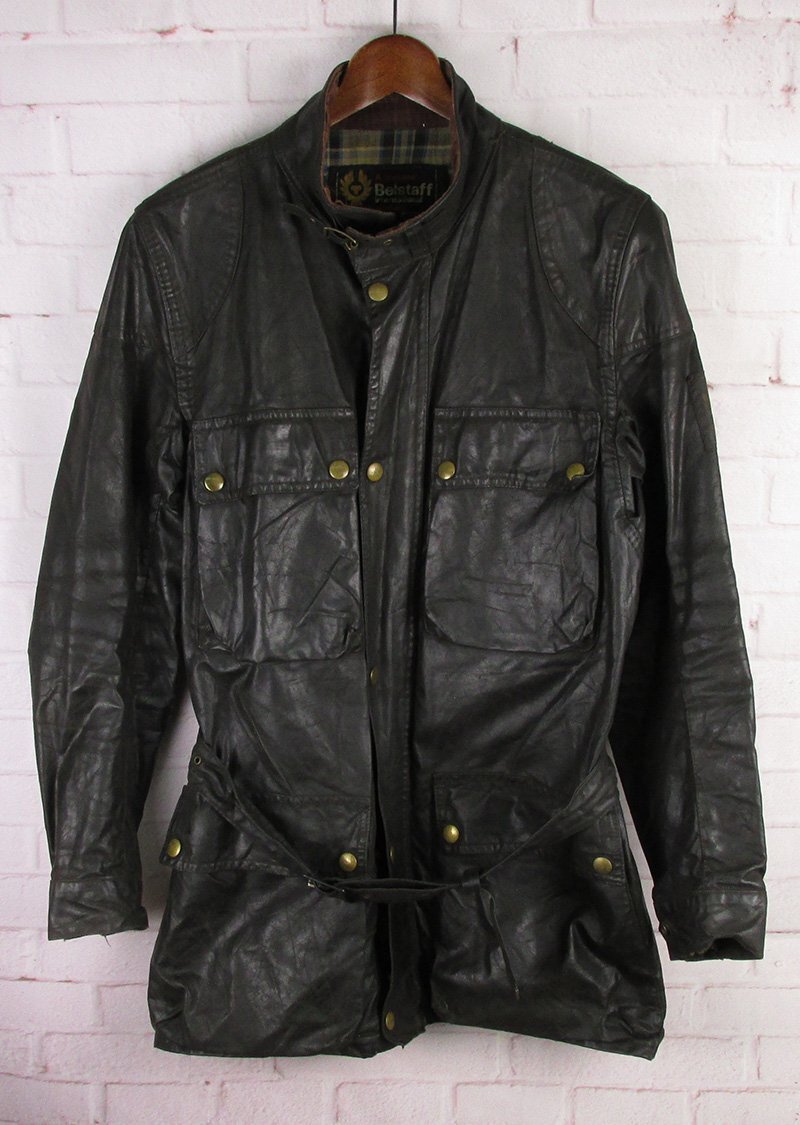LFJ25540 ビンテージ BELSTAFF ベルスタッフ 70-80s トライアルマスター オイルドジャケット イングランド製 ブラック系 100cm/40拍卖