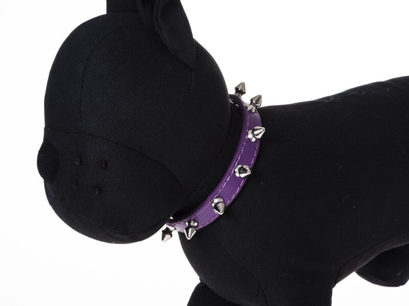 犬用首輪 ペット トゲトゲ スパイク スタッズデザイン Mサイズ#パープル拍卖