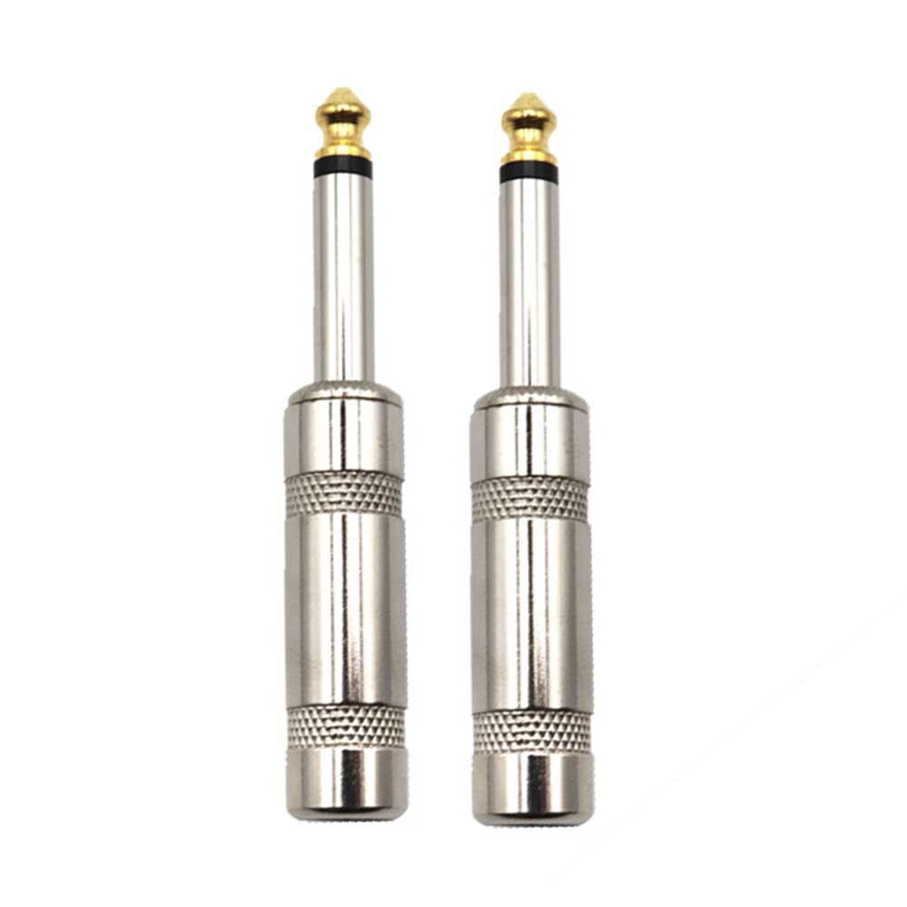 【2個セット】ステレオ標準プラグ 6.35mm モノラルフォンプラグ パッチケーブル自作 モノラル ストレート+ ストレート 2個セット拍卖