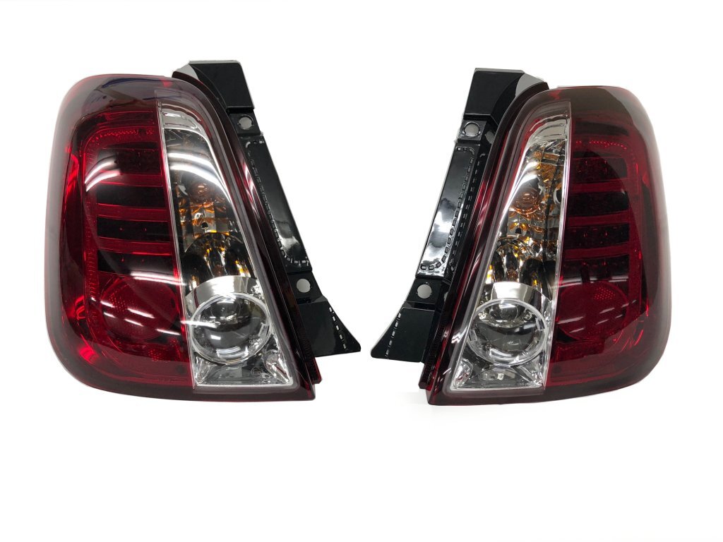 正規優良品 FIAT フィアット 500 アバルト500 前期 LED テールレンズ テールランプ クリア/レッド 左右 テール 391137拍卖