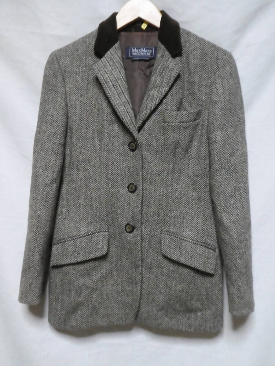マックスマーラ ウィークエンドライン Max Mara MAX MARA WEEKEND LINE  MADE IN IATLY ツイードジャケット US6 拍卖