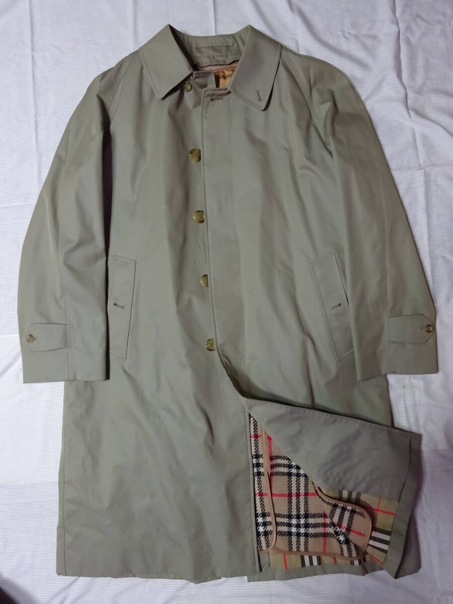 ほぼ未使用 BURBERRYS.LONDON オールド バーバリー L B90B E78455/7 ステンカラーコート 裏地付 イングランド製拍卖