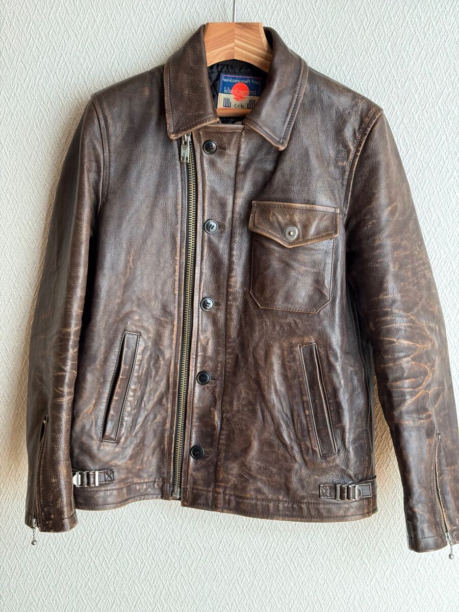 ブラックミーンズ × labrat A-2 ライダース weapon3:10 レザージャケット拍卖