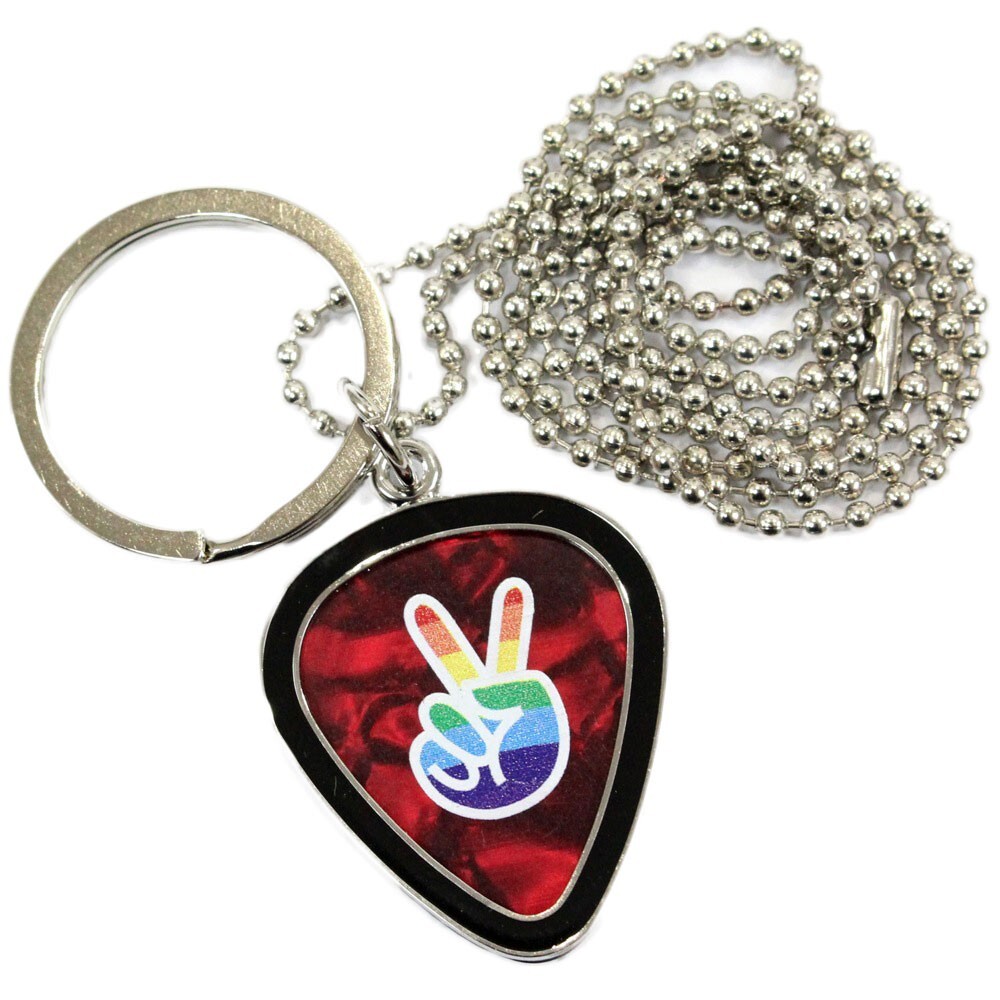 ギターピックホルダー PICK WORLD Pick-Lace Frame PWPH10 V Sign Red ピックホルダー・ネックレス拍卖