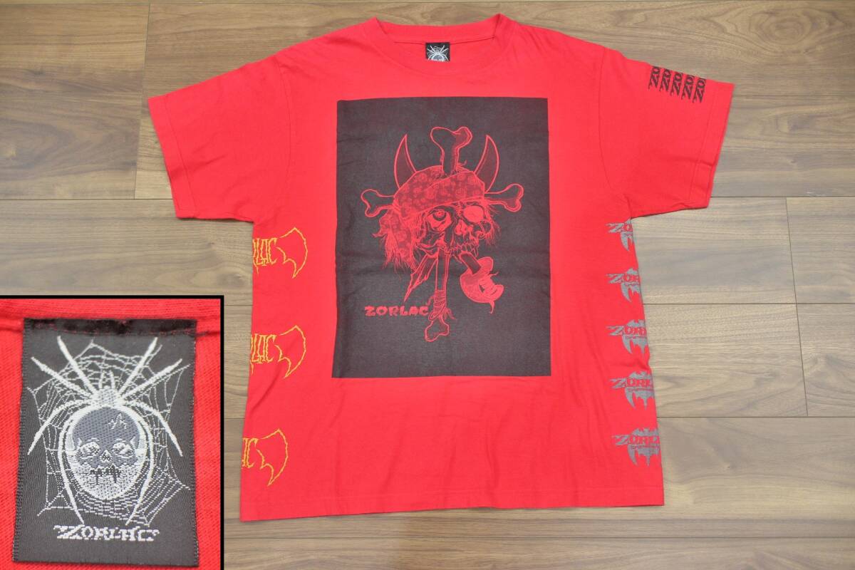 希少★00s ZORLAC マルチ Tシャツ 赤 サイズ【L】★ゾーラック パスヘッド PUSHEAD POWELL SANTACRUZ DOGTOWN SKULLSKATES JIMMYZ 80s 90s拍卖