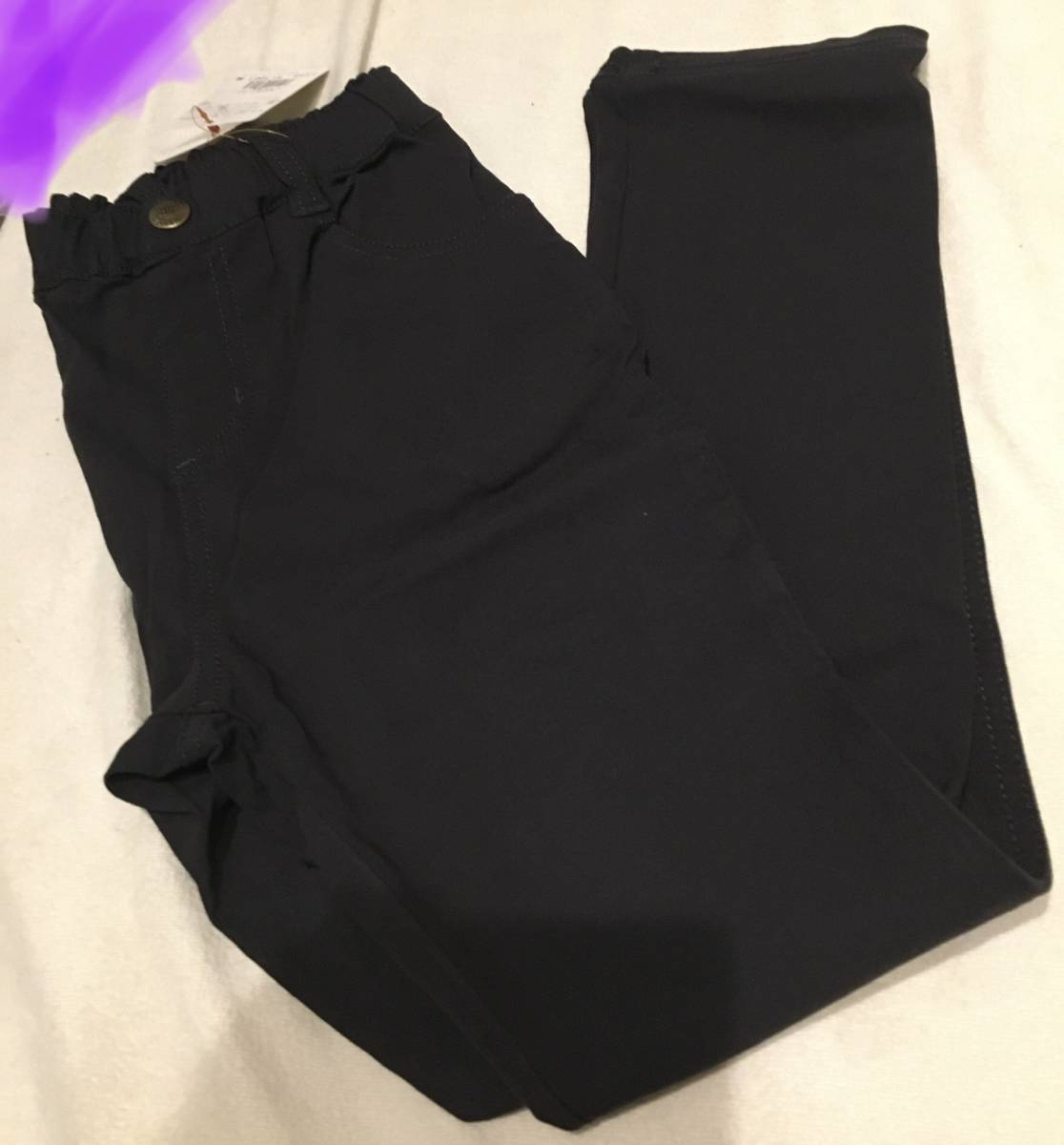 新品 HusHusH スーパーストレッチテーパードパンツ チャコールグレー(014) 14(140cm)定価2189円拍卖