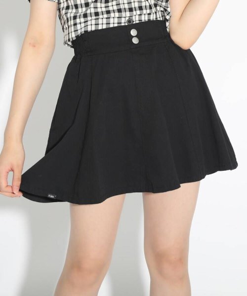 ラスト 新品 PINK-latte 【ニコラ掲載商品】ハイウエストサーキュラースカート ブラック(019) 15(150cm) 定価3289円拍卖