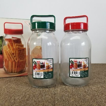 キッチン 保存容器 ガラス瓶 ハンドルキャップ Handle Cap 保存びん900 ペアセット A8131A06拍卖