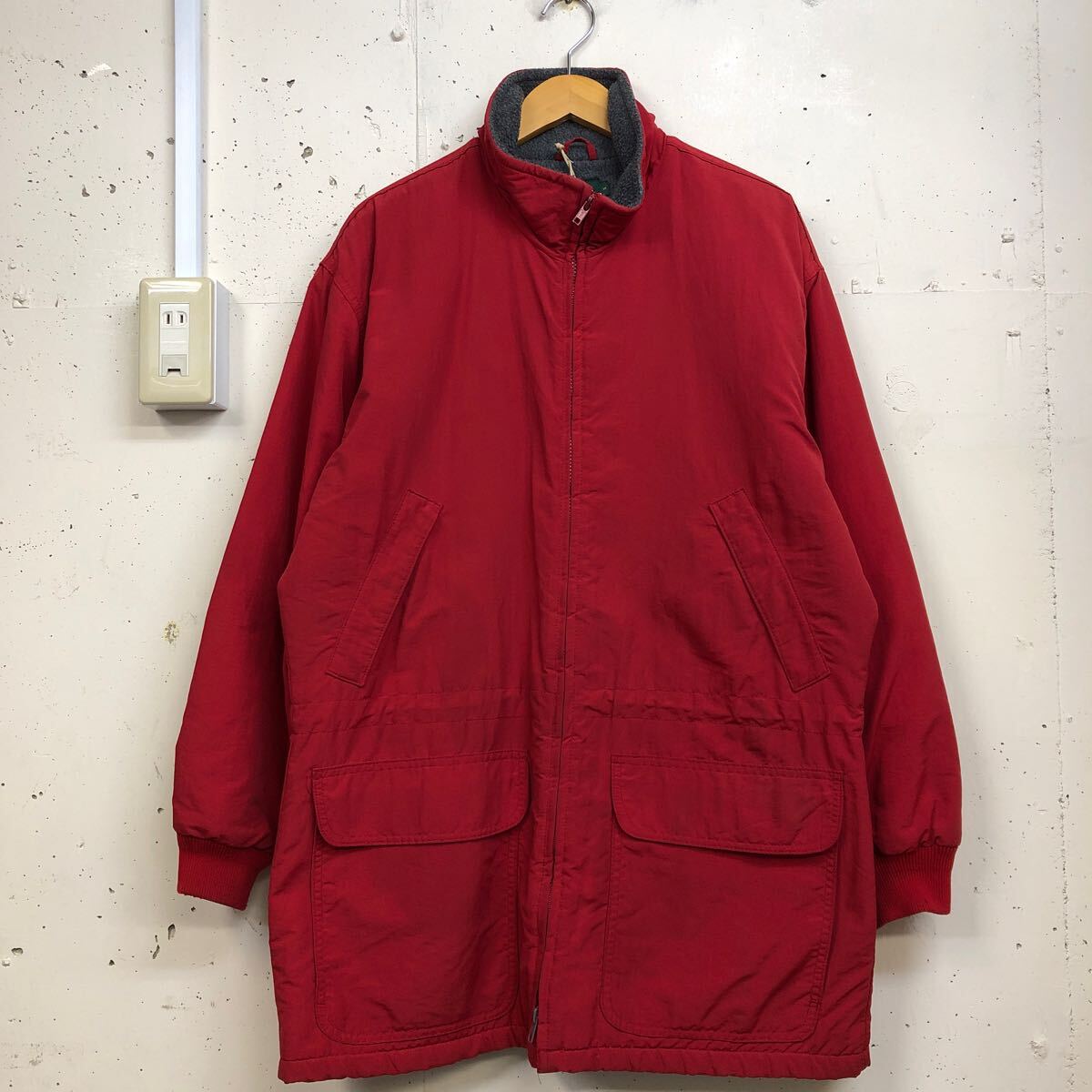 90s 90年代 J CREW シェルドシンチラ ロング USA製 裏フリース マウンテンパーカー ナイロンジャケット S 赤 レッド アウトドア 拍卖