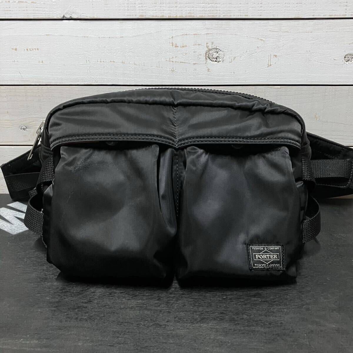 PORTER STUSSY WAIST SHOULDER BAG TANKER BLACK 吉田カバン ポーター ステューシー タンカー ブラック ウエスト ショルダー バッグ拍卖