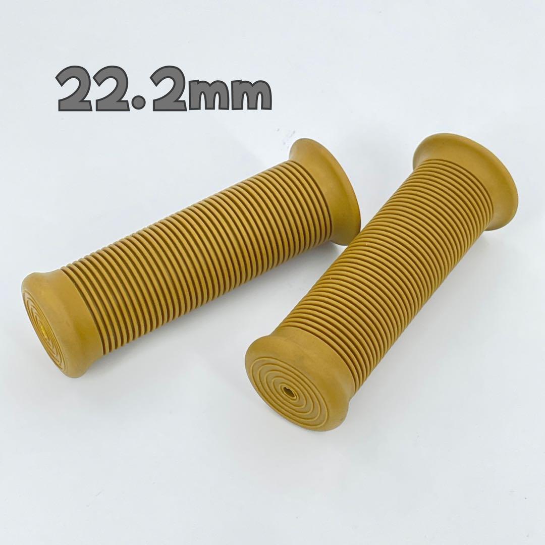 ベージュ☆ヴィンテージタイプグリップ バイク 22ミリ バー用 ボバー チョッパー sr400 tw スティード エストレア モンキー ゴリラ ykshopb拍卖