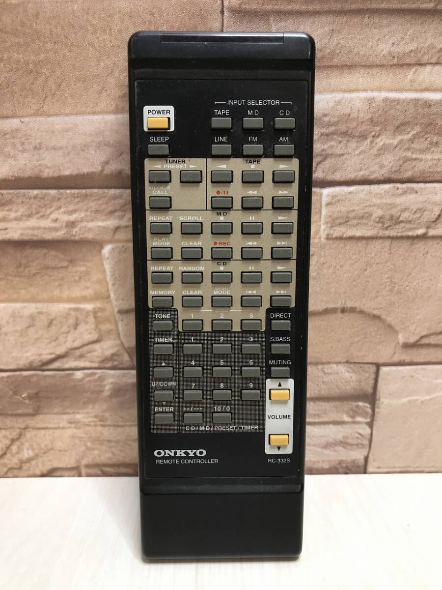 【赤外線発光確認済】ONKYO RC-332S リモコン コンポ オンキョー REMOTE CONTROLLER CDチューナー オーディオ用リモコン ①拍卖
