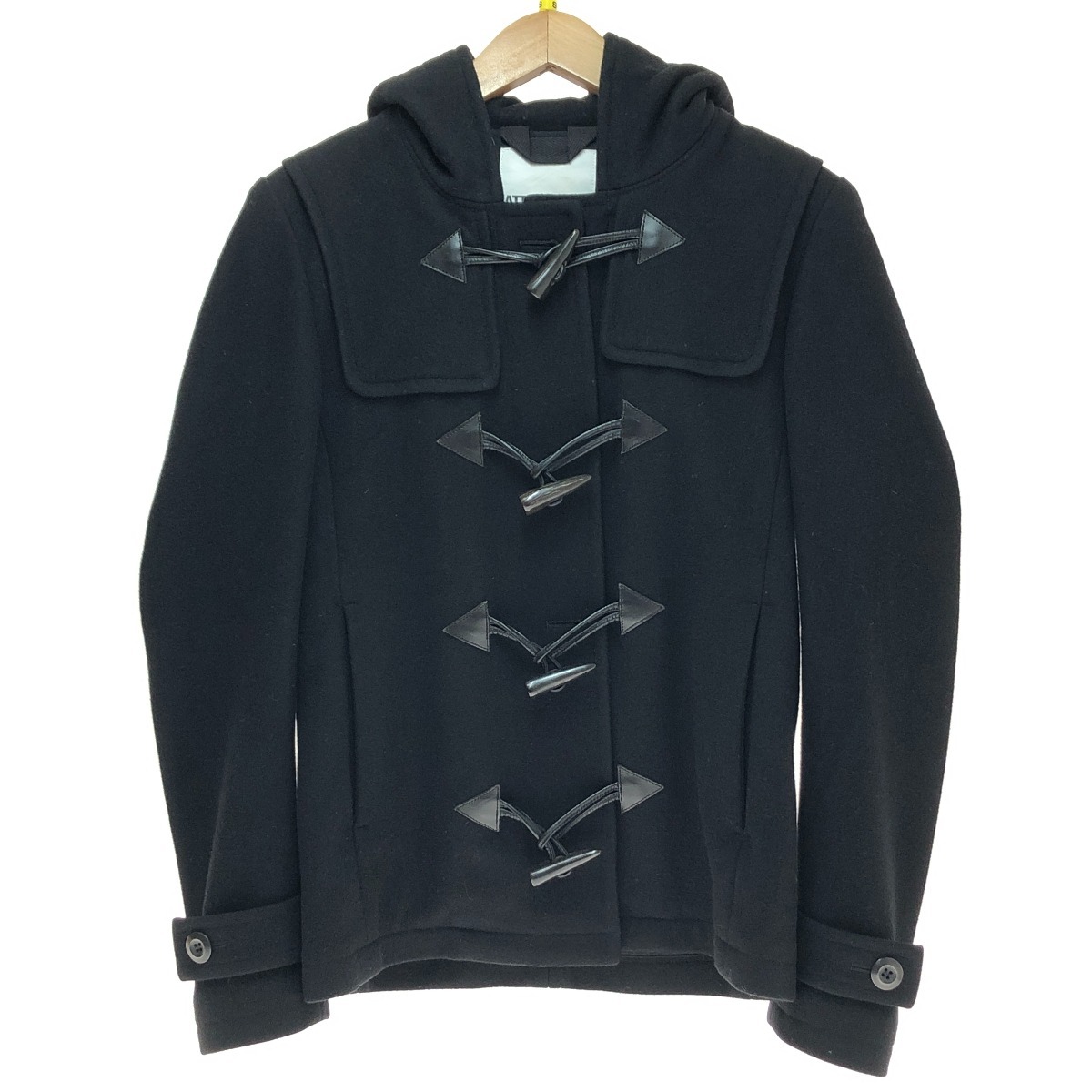□□ ATTACHMENT アタッチメント ショートダッフルコート SIZE 1 ブラック やや傷や汚れあり拍卖