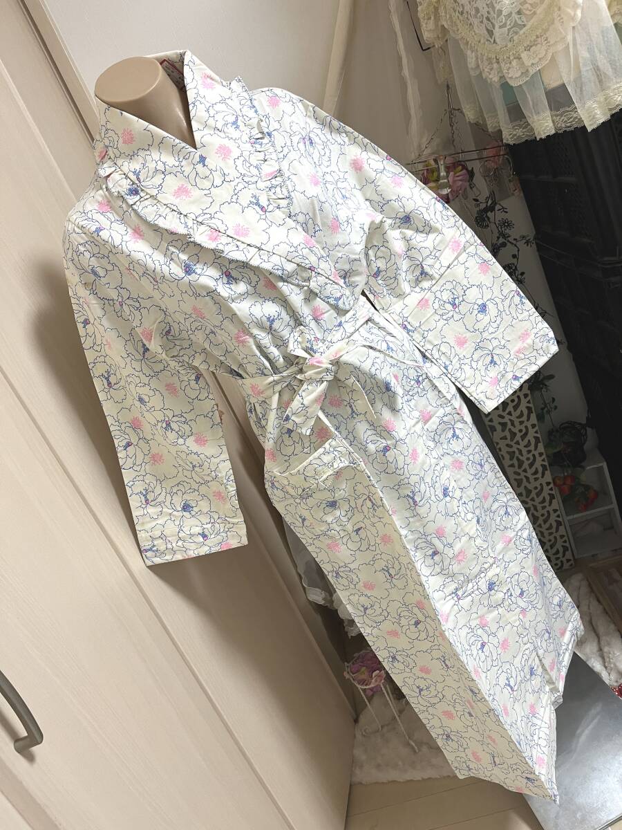 ★ネグリジェL★NIGHT WEAR◆レディエイル/昭和レトロ感*綿100%:オフホワイト拍卖