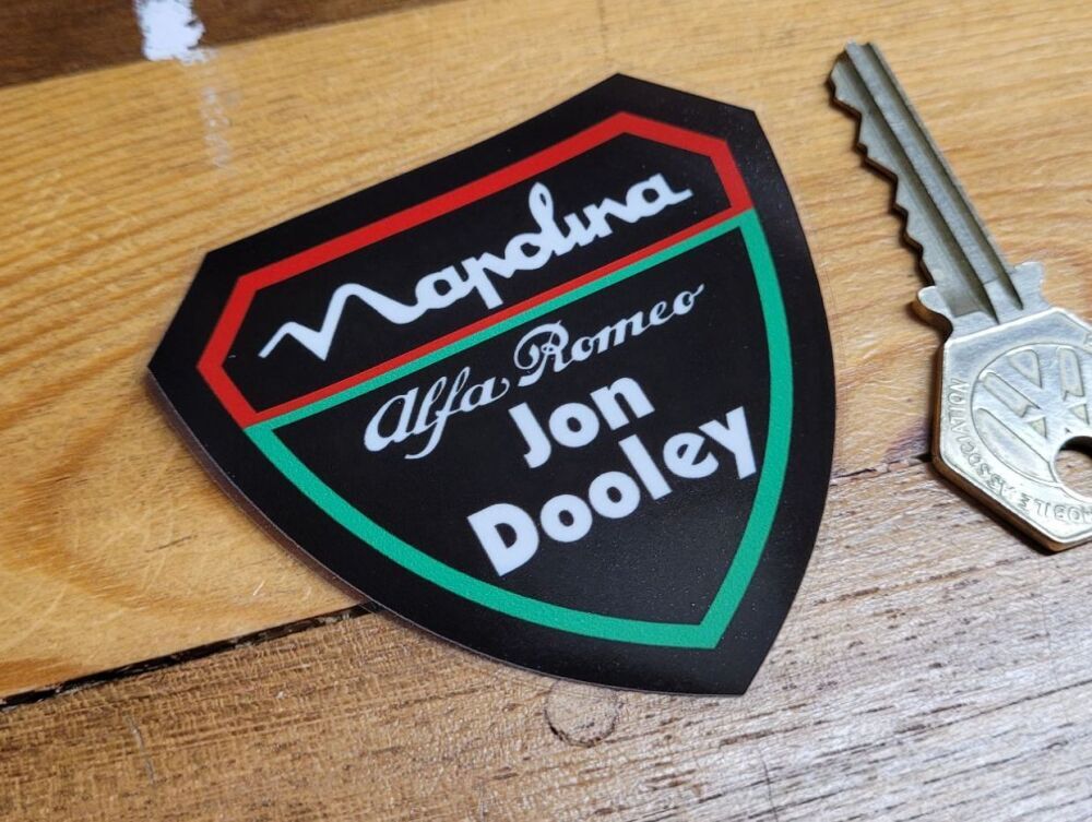 送料無料 Alfa Romeo Napolina Jon Dooley アルファロメオ カッティング ステッカー 73mm x 68mm 窓用拍卖