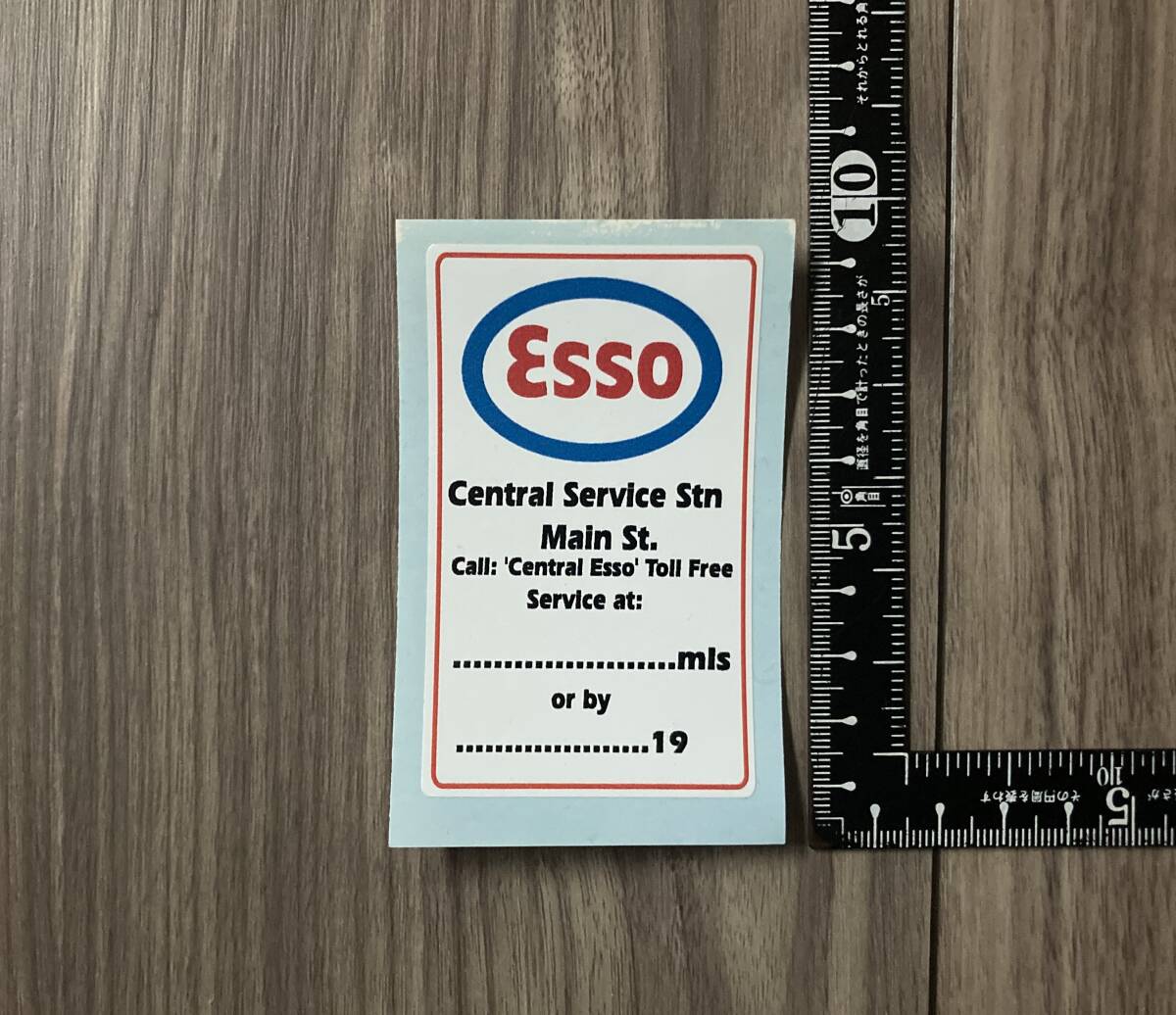 送料無料 Esso Central Service エッソ サービス メンテナンス ステッカー 50mm × 85mm拍卖