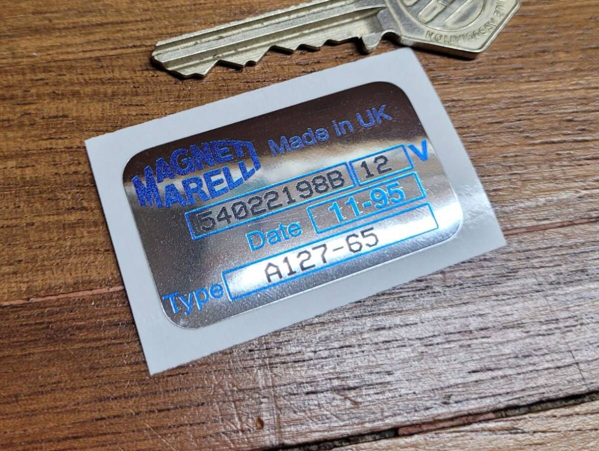 送料無料 Magneti Marelli Alternator A127-65 マニエッティ マレリ オルタネーター ステッカー 47mm x 28mm ホイル拍卖