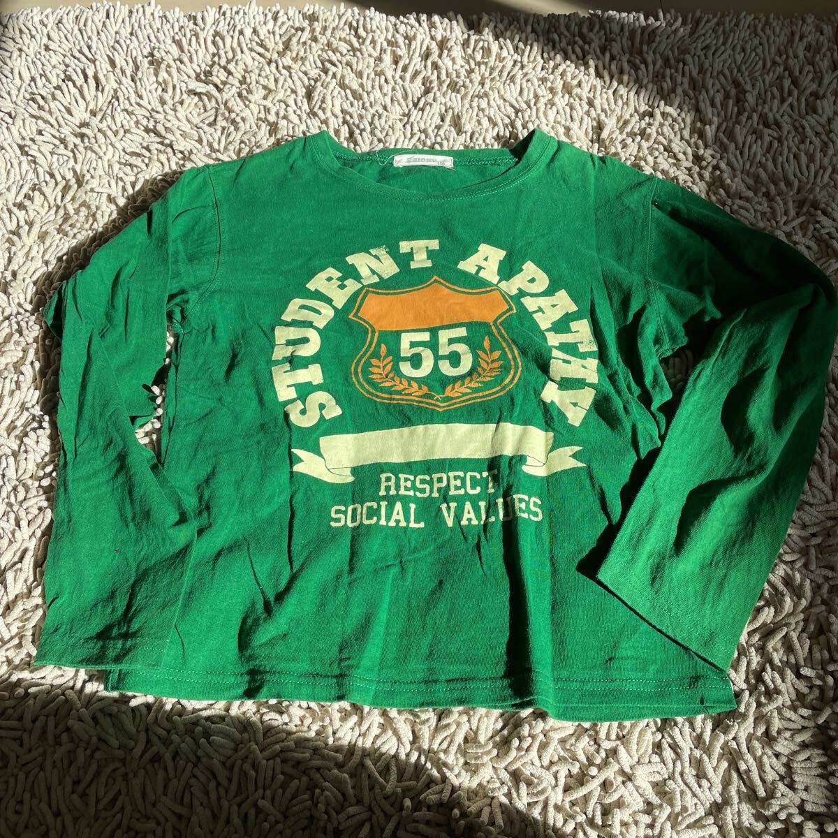 Tシャツ ロンT 長袖 長袖Tシャツ カットソー グリーン 150 古着拍卖