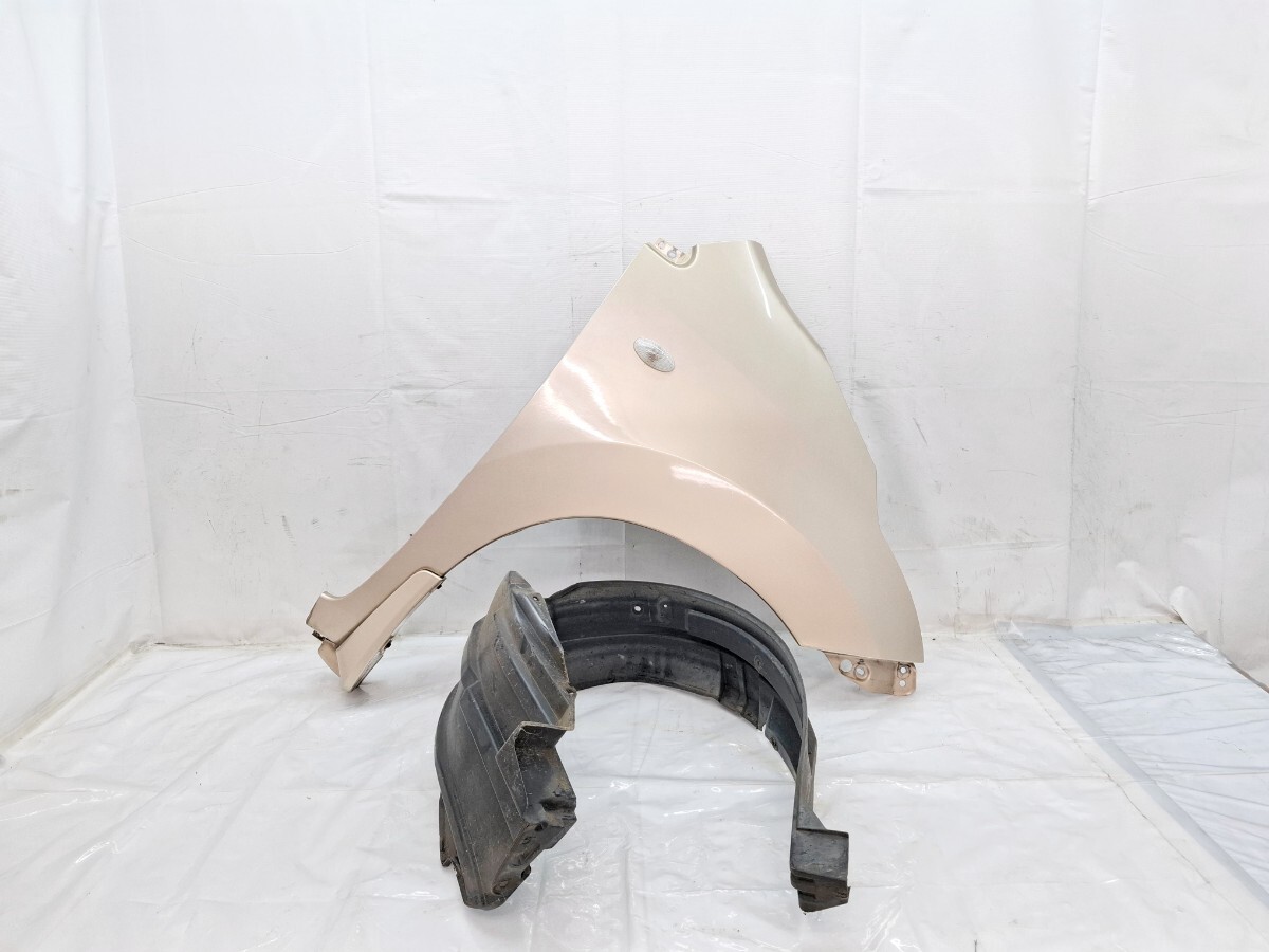 60 配達先条件有 F19 MH23S ワゴンR FX フロント 右 フェンダー 運転席側 インナーフェンダー付 ゴールド 金 ZDK 21年式 ウインカー サイド拍卖