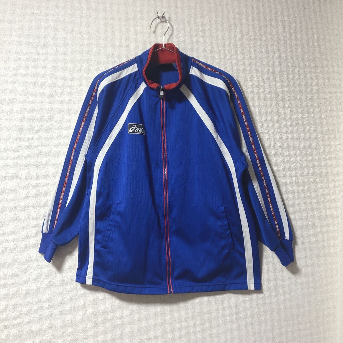 90s アシックス asics トラックジャケット ブルー Mサイズ拍卖