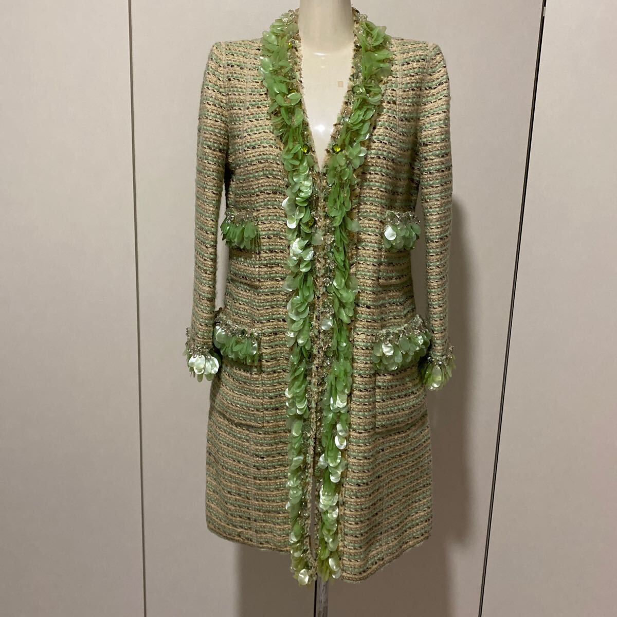 MARC JACOBSマークジェイコブス新品タグ付スパンコールビジューツイードコート0拍卖