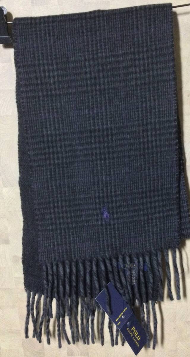 未使用 ポロ ラルフローレン POLO RALPH LAUREN ウールマフラー チェック拍卖