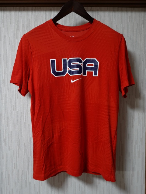 ■1117■アメリカ代表 (USA) ナイキ NIKE ミックスリレーシャツ (赤) 半袖Tシャツ L CW0938●拍卖
